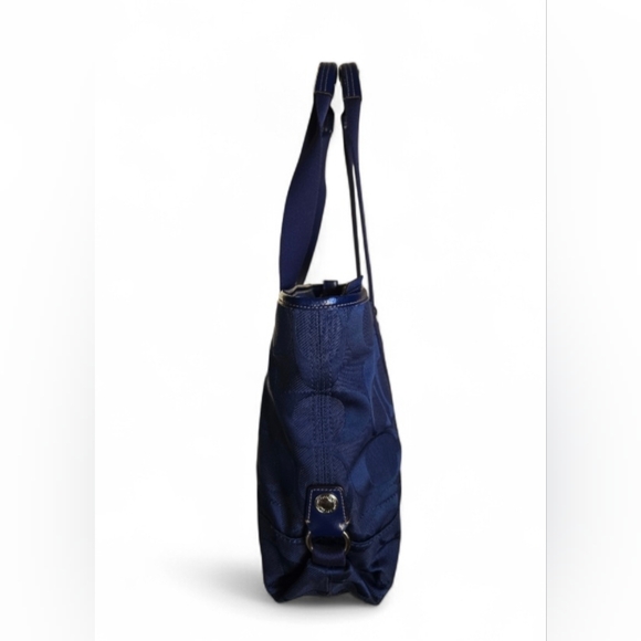 Coach Kyra Daisy Navy Blue Signature Tote - Picture 2 of 15